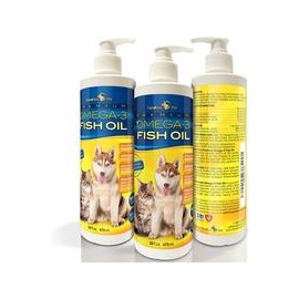 b00qqpceos Aceite de pescado con omega 3 líquido para perros y gatos, suplemento alimenticio completamente natural probado para 