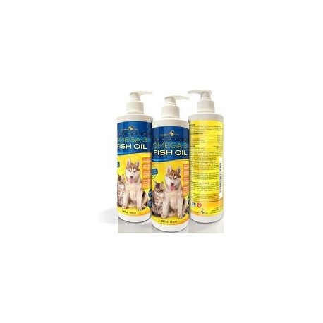 b00qqpceos Aceite de pescado con omega 3 líquido para perros y gatos, suplemento alimenticio completamente natural probado para 