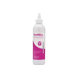 b07657tq5x Vetwell - Limpiador de orejas de gato y perro, enjuague ótico para infecciones y control de levadura, ácaros y olor e