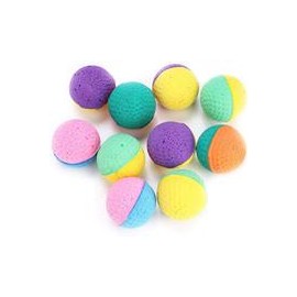b07s69g721 10 pelotas de látex para gatos, gatitos y mascotas, coloridas pelotas de espuma para rascar juguetes, juguetes intera