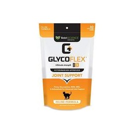 b00b1f2bqe VetriScience Laboratories GlycoFlex 3, Suplemento para cadera y articulaciones de gatos, 60 pastillas de tamaño masti