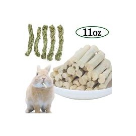 b07tlkj3g1 10.58 oz Conejito Dulce Bambú Masticar Palos Timothy Heno Twists Masticar Tratos Naturales para Conejos Gerbils Guine