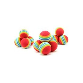 b071gx457c 12pcs Esponja Ball Cat Toy suave espuma de arco iris Play bolas interactivo Gatitos Pet juguetes-mascotascapitan-Perr